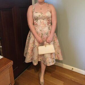 Gianni Bini size 10 Floral Pink and Green Women's Lined Dress